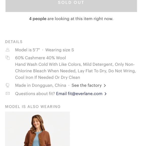 EVERLANE ReCashemere Lounge Black Jumpsuit XXS - Picture 8 of 8